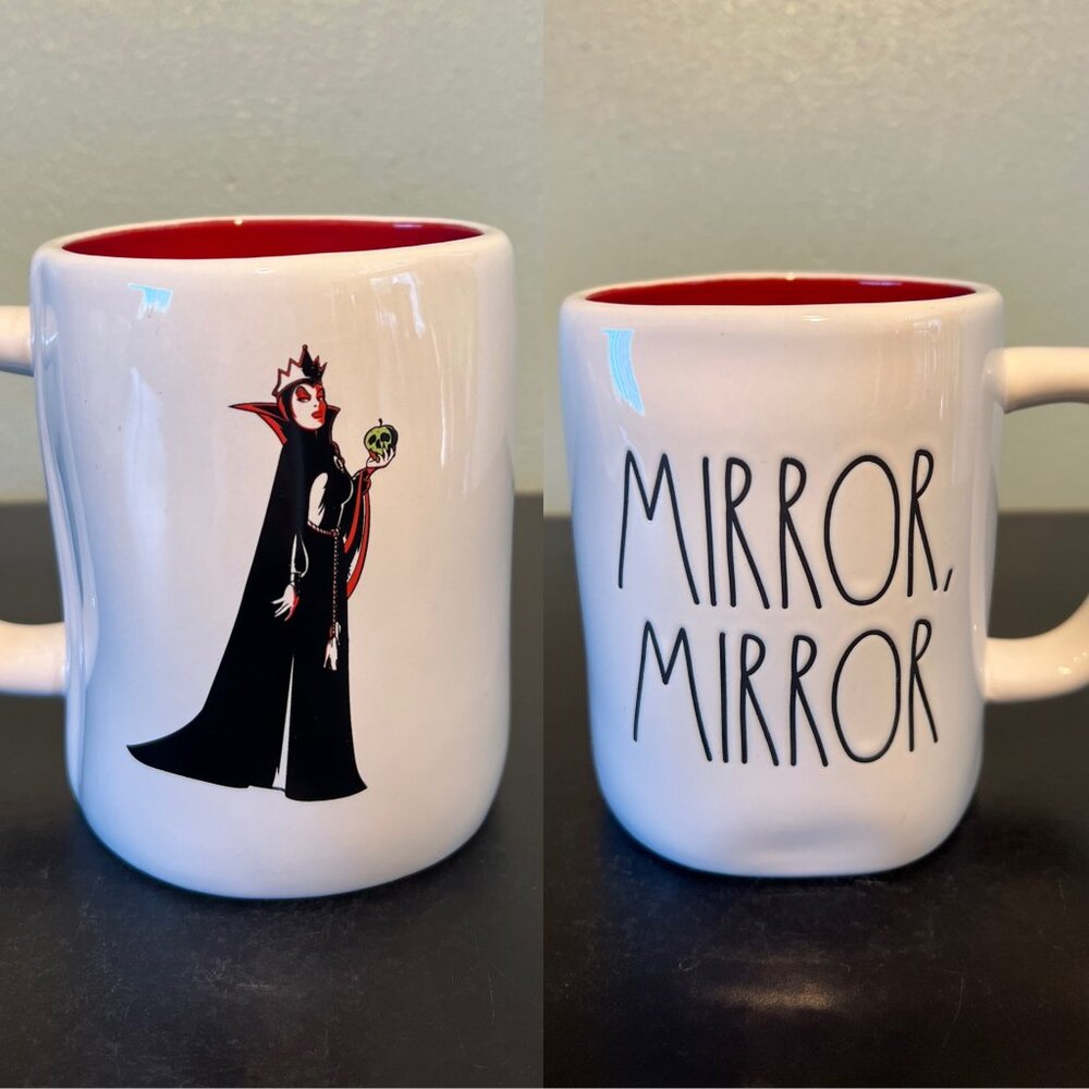 Rae Dunn Disney Villains Evil Queen Mirror Mirror Mug Snow White 20oz Magenta